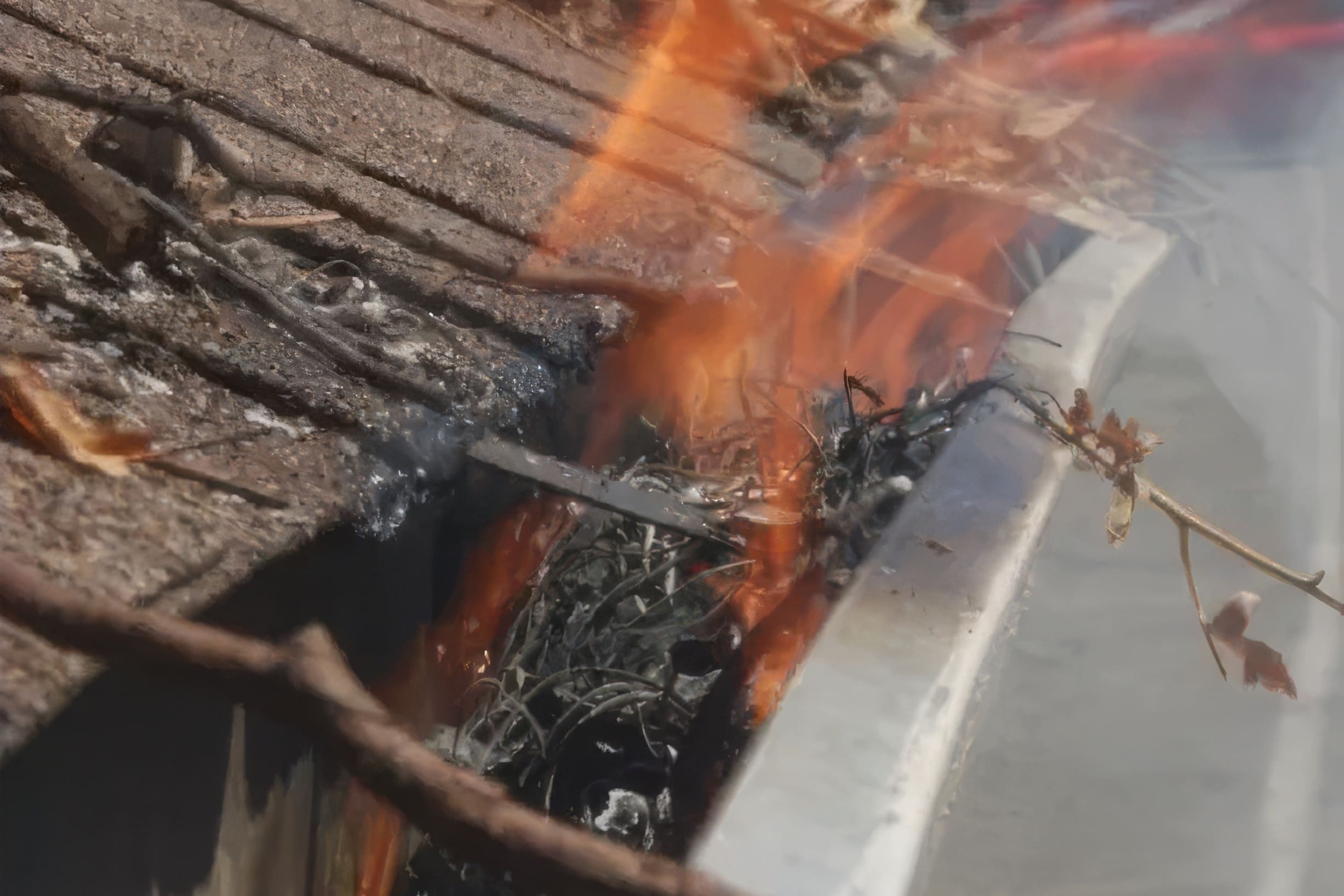 gutter on fire