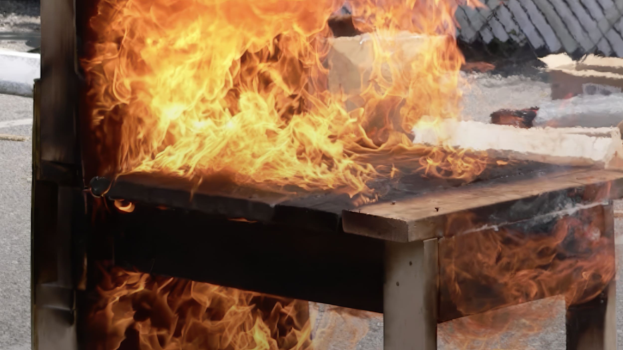 chair on fire