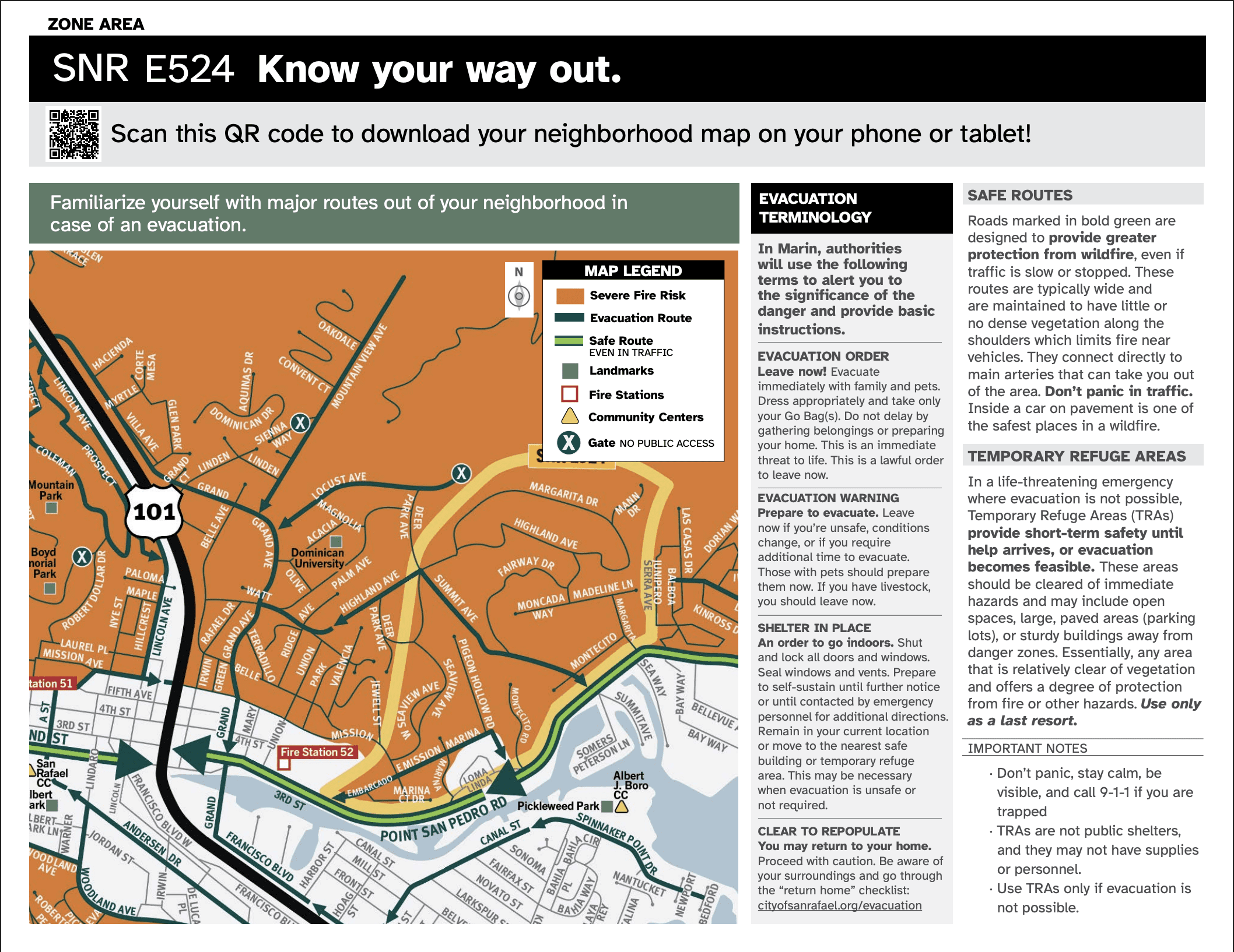 Evacuation map