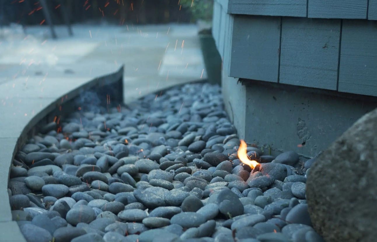 photograph of zone zero around home with rocks