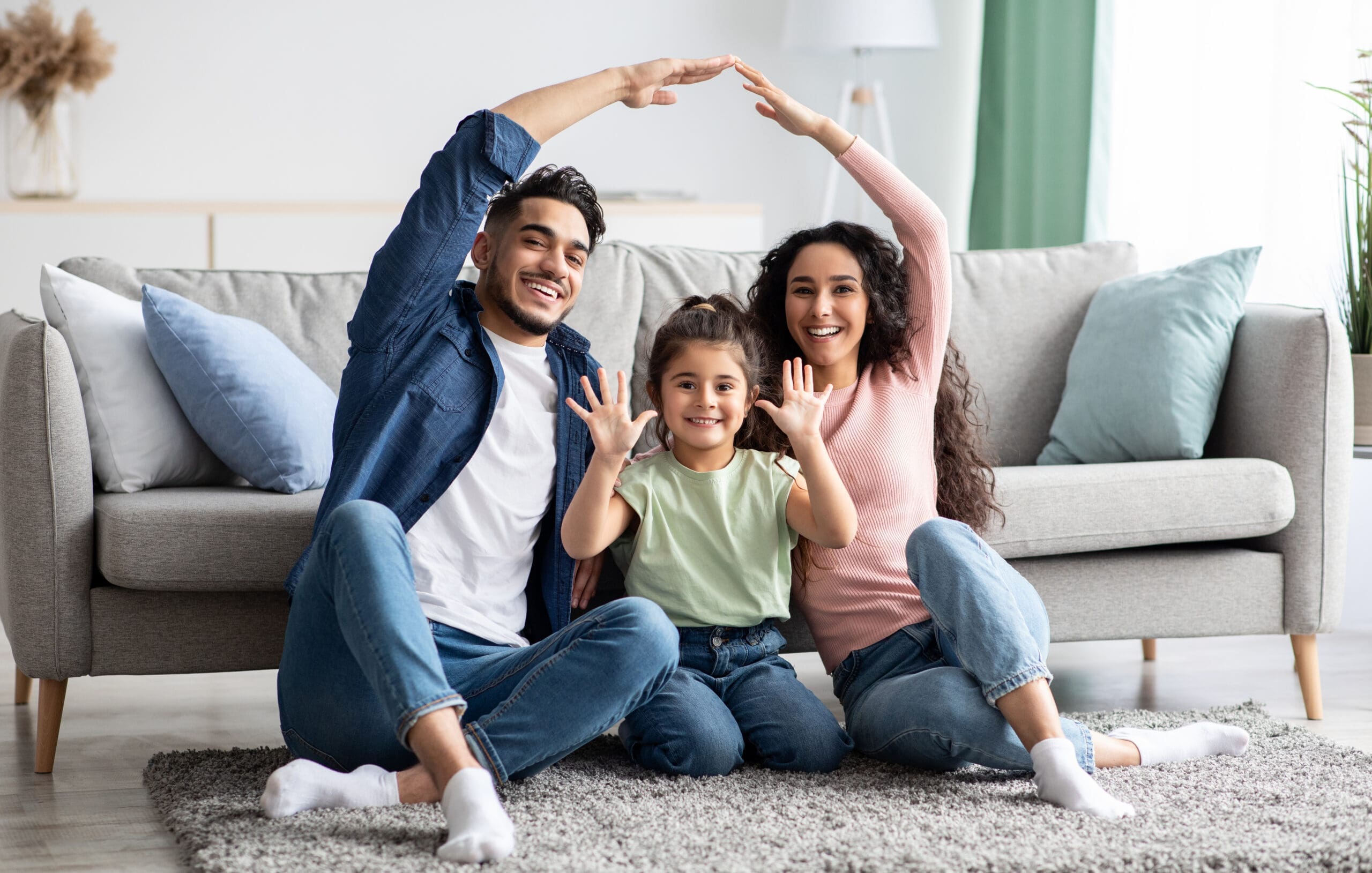 Family,Care.,Arabic,Parents,Making,Symbolic,Roof,Of,Hands,Above