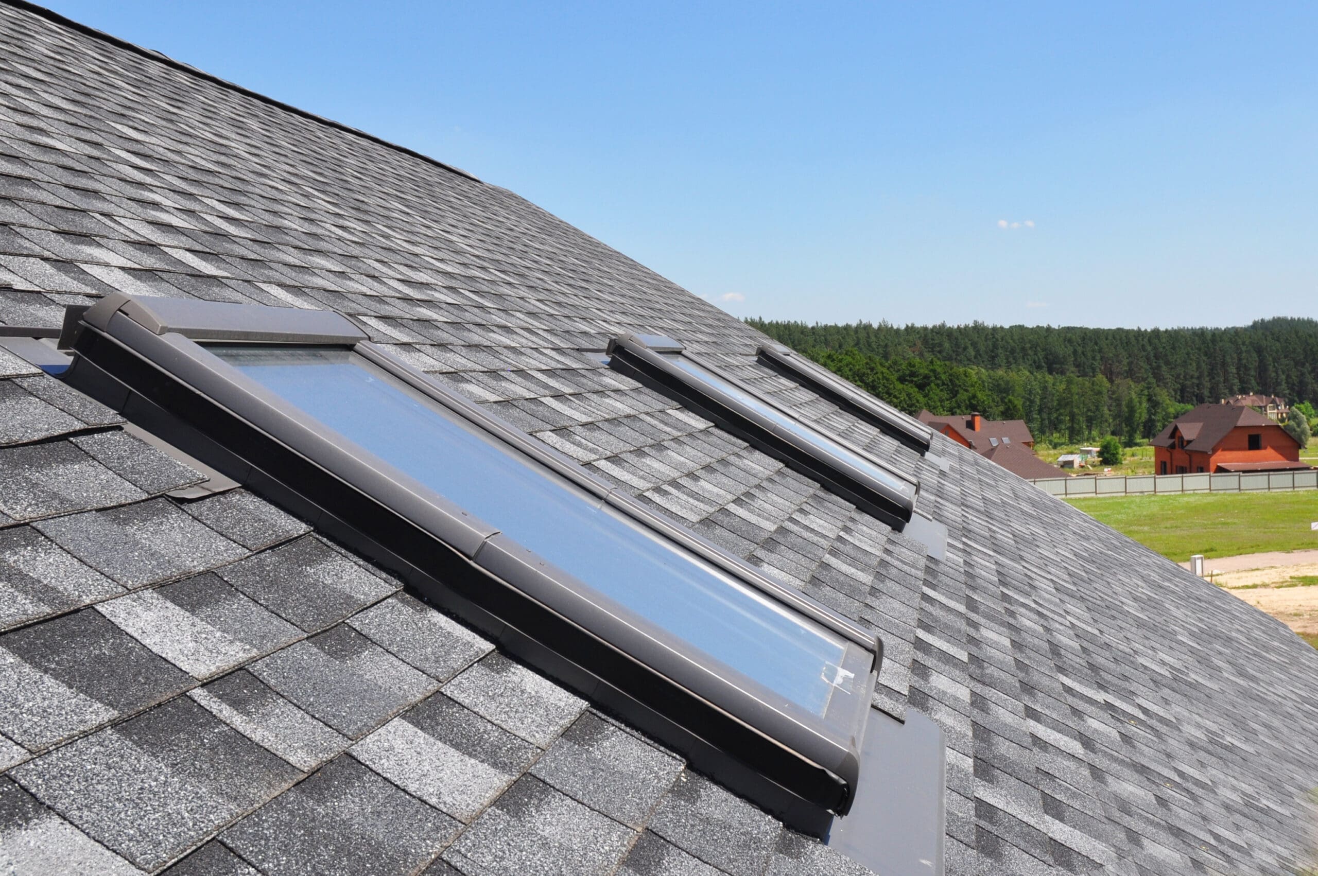 Attic,Skylight.,Asphalt,Shingles,House,Roofing,Construction,With,Attic,Roof